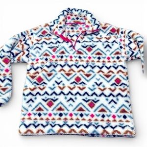 Eddie Bauer Women’s Large Aztec Fleece Pullover Quarter Zip So Soft
